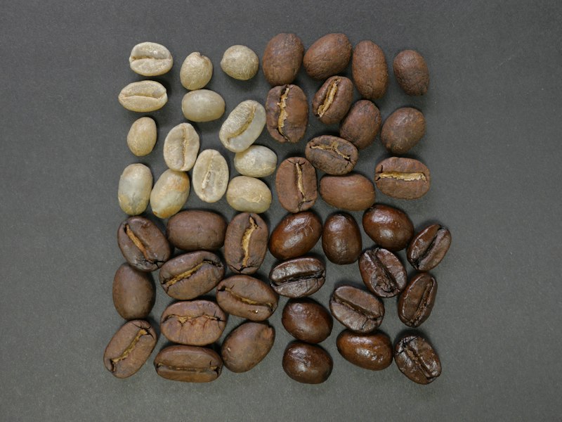 Granos de café en distintos tuestes