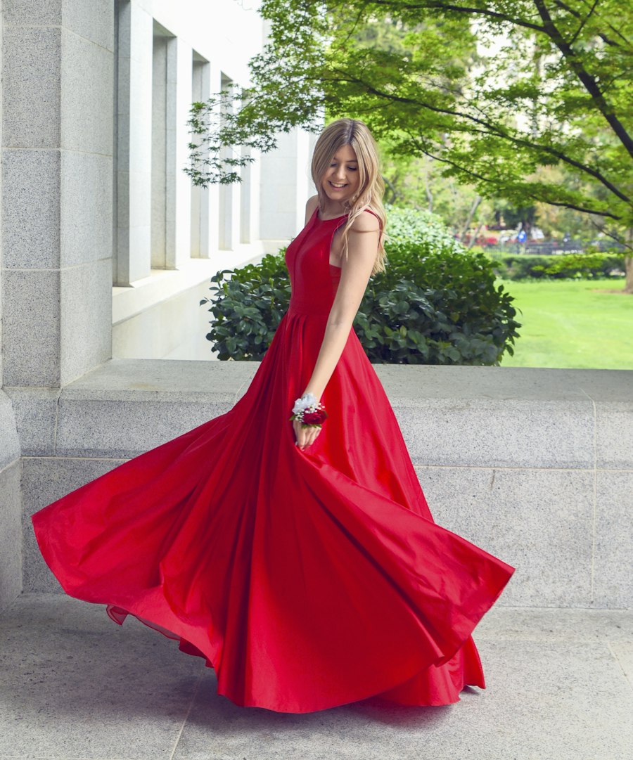 Vestido rojo de vuelo Casa Belém